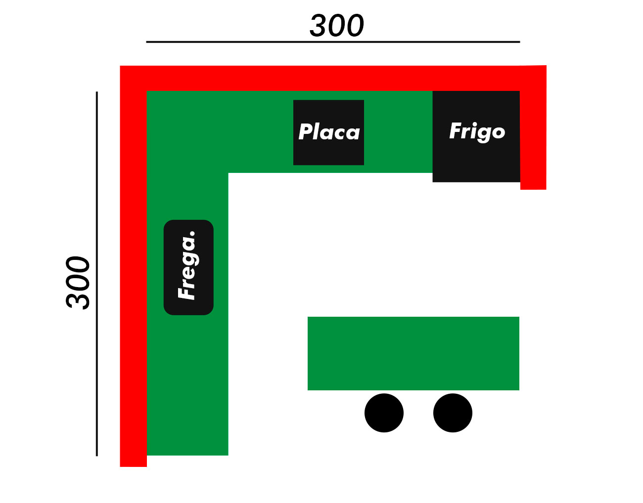 Cocinas cuadradas con Isla